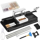 Zigarettenstopfmaschine Stopfmaschine für Zigaretten Tabak Stopfgerät Zigarettenstopfer Zigarettenmaschine Zigarettenrollmaschine Zigaretteninjektor Dual Rail Design Manuelle Rollmaschine (Silver)