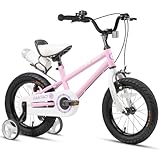Glerc Kinderfahrrad 12 Zoll Fahrrad mit Stützrädern & Flaschenhalter für 1 2 3 4 Jahre alte Jungen und Mädchen, Rosa