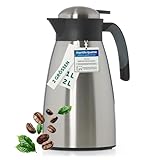 Blumtal Thermoskanne 2 Liter - BPA-freie Teekanne mit Quick Tip Verschluss - auslaufsichere Kaffeekanne Thermo für langanhaltende Isolation - Isolierkanne 2l - Thermoskanne 2l - Teekanne Thermo Silber