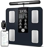 GE Körperfettwaage Smart Waage Personen: Digitale Waage mit Körperfett und Muskelmasse 8-Elektroden Körperfettwaage mit Handsensoren BMI Körpergewicht Muskelmasse Analysegerät,180 kg/400 lbs
