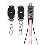 dstfuy 12v schalter mit fernbedienung, kabelloser Lichtschalter DC 5V/12V/24V/5A Mini Relais Wireless Lichtschalter Fernbedienung 164FT Langstrecken,f¨¹r Deckenleuchten, LED Streifen, Alarmglocke.