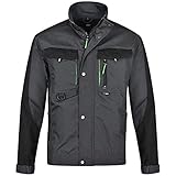 BWOLF Brave Arbeitsjacke Männer Arbeitsjacke Herren Multifunktionale Arbeitsjacke Bundjacke – Multitaschen + Multi Taschen + Ärmel mit 600D Polyester verstärkt (Grau, L)