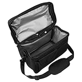 BUGUUYO Isolierte Lunchbag Große Kapazität mit Aluminiumfolie Portable Picknicktasche Outdoor Bento Bag Schwarz für Arbeit und Freizeit