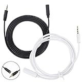 Powice 2X Klinke Verlängerung 1m,3 Anschlüsse TRS Kopfhörer Verlängerungskabel,3 5 Klinke Verlängerung,Aux Verlängerungskabel Geeignet für Autos, Mobiltelefone, Kopfhörer, Computer, Lautsprecher