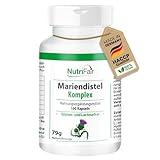 Mariendistel Komplex - 3-fach-Komplex mit Mariendistel, Artischocke & Löwenzahn - Leberfunktion & Fettstoffwechsel - 250 mg Silymarin pro Tag - 100 Kapseln - Hochdosiert - 100% Vegan – NutriFair