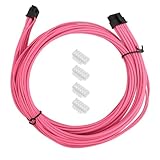 Vikye 16AWG 600W 12 Plus 4 Pin PCIe 5.0 PSU-Kabel, Stecker auf Stecker GPU-Stromkabel für RTX 3090Ti 4090 4080 4070Ti, 27,5 Zoll Roseate, für ATX/Server/Tester/Industrie/Modul-Netzteile