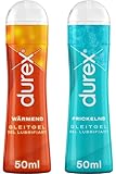 Durex Play Gleitgel Ausprobierpaket – Set mit Wärmend & Prickelnd Effekt – Wasserbasis, Kondom-geeignet, hinterlässt keine Flecken – 2er pack (2 x 50 ml)