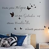 wondever Wandtattoo Sprüche und Zitate Schwarz Wache jeden Morgen mit dem Gedanken auf etwas wondervolles Wandaufkleber Inspirierende Wandsticker Wanddeko für Schlafzimmer Wohnzimmer