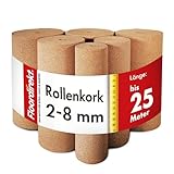 Floordirekt Rollenkork 100 x 50 cm, 8 mm - Natürliche Dämmunterlage - Vielseitig einsetzbar - Schall- und wärmeisolierend