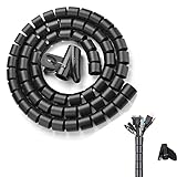 Kabelschlauch, Kabelspirale 22mm x 3M Flexibles Spiralschlauch, Kabel Organizer mit Kabelführungsclip, Kürzbar Kabelhülle von Kabeln bei PC, Computer, TV, Heimkino, HiFi-Anlage…