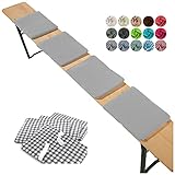 heimtexland ® Sitzkissen 4er Set Bierbank Polster Auflage Bierzeltgarnitur Garten Deko Kissen Typ859 Grau
