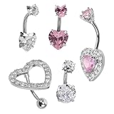 VANZACK 5Stücke Bauchnabelpiercing mit Strassstein Eleganter Nabelring für Damen Piercing für Partys Besondere Anlässe