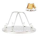 GIONAR Camping Toaster, Edelstahl, 4-Scheiben Brottoaster für Gaskocher, Camping toaster für Gaskocher, mit Faltbarem StäNder für Picknick,Reisen,Gasherd