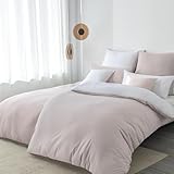 Nesture Bettwäsche 135x200 4teilig Beige/Weiß Bettwäsche Sets Microfaser Wendebettwäsche 135 x 200 4tlg, weich & bügelfrei Bettbezug 2er + Kissenbezug 2er 80x80cm mit Reißverschluss