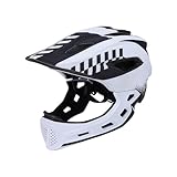 Joyyko Fahrradhelm Kinder 2-In-1 Integrated GrößEnverstellbar Fullface Abnehmbar Unisex 52-58cm Children's Helmet Fahrradhelm Mit Kinnschutz Kinder Geeignet FüR FahrräDer, Skateboards, Skaten