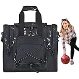 Bowling-Tragetasche – stabile Bowling-Handtasche, gepolsterte Innenseite, vielseitige Handtasche mit verstellbarem Riemen, sichere Schuh- und Handtuchfächer, -Tasche für Damen und Herren,