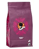 AFRO COFFEE Strong & Earthy I 500g Premium Bio Kaffeebohnen Fairtrade I Arabica & Robusta Bohnen I Bohnenkaffee aus Ostafrika mit nussiger Note I Kaffee Bohnen handgepflückt, dunkel geröstet, säurearm