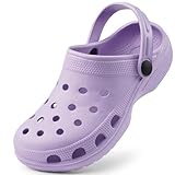 Harvest Land Unisex Kinder Clogs Rutschfeste Gartenschuhe Jungen Mädchen Komfort Pantoletten Sandalen Lila EU31