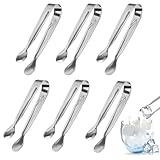 Edelstahl Eiszange, Zuckerzange Set,Edelstahl Zuckerzange, Süßigkeiten Zange, 6PCS Zucker Clip Eiswürfelzange Multifunktionale Essen Zange Servierzange Küchengadget für Hochzeit Bar Party Büfett