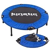 KINETIC SPORTS Fitness Trampolin Ø 91 cm – Jumping Fitness mit Randabdeckung, Indoor Trampolin Faltbar, Minitrampolin mit Sprungtuch, Belastbar bis 100 kg