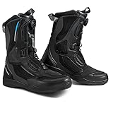 SHIMA STRATO Motorradstiefel Herren und Damen - Motorrad Wasserdicht Stiefel Tourenstiefel Schuhe Männer Leder Schwarz (Damen, Wasserdicht, 39)