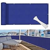 ZXLVCU Balkon Sichtschutz, Wetterfest Gartensichtschutz, 180g/㎡ UV-Schutz Balkonverkleidung, Größen Verfügbar, mit Kabelbindern (Navy Blue)