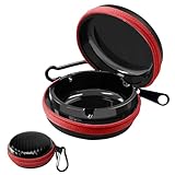 Taschenaschenbecher, Tragbarer Aschenbecher Metall-Aschenbecher mit Schlüsselring Geruchssicher & Tragbarer Aschenbecher (Rot)