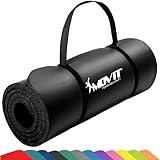 MOVIT Gymnastikmatte, hautfreundlich und phthalatfrei, in 3 Größen und 12 Farben - Auswahl: 190cm x 100cm x 1,5cm in schwarz