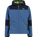 CMP Unisex Kinder Giacca Da Bambini Con Cappuccio Fisso Softshell-Jacke Für Mit Fester Kapuze, Dusty Blue-B.Blue, 152 EU