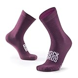 ROCKBROS Road to Sky Fahrradsocken, Sportsocken Atmungsaktive Baumwolle, Lange Laufsocken Herren Damen, Rutschfeste Socken für Rennrad Mountainbike Mehrfarbig S-L Violett M