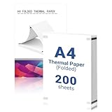200 Blatt Thermopapier A4 - Schnelltrocknendes Thermopapier, 210×297 mm, 70g/m² Vollholz-Zellstoffpapier, BPA-frei, Kompatibel mit den Meisten A4 Thermodruckern, Abrisslinie, für Endlosdruck