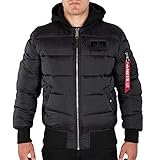 Alpha Industries Herren MA-1 ZH Back Print Puffer FD Winterjacke, Black, M