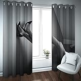 Deertweet Home Hellgraue Verdunkelungsvorhänge für Erwachsenenschlafzimmer, ästhetische Frauenbeine, Ösenvorhänge für Schlafzimmer, wärmeisolierte Vorhänge, 2 Paneele, H229 x B183