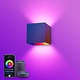 SNADER Smart WiFi LED Wandlampe Innen/Außen,6W-RGB Farbwechsel,steuerbar per App/Sprachsteuerung,einstellbarer Abstrahlwinkel-Wandleuchte Perfekt für Innen-und Außenbereiche Wohnzimmer,Garten (1)