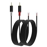 RULGOI Cinch-auf-Lautsprecherkabel-Adapter, 2 blanke Draht-Lautsprecherkabel auf Cinch-Stecker-Adapter, 6,6 ft, für TV, CD/DVD-Player, AV-Receiver, HiFi-Anlagen uvm.