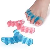 Sosede 4 Stk Zehenspreizer,0% BPA Hallux Valgus Korrektur,Zehentrenner Silikon,Toe Spacer,Gel Hammerzehenpolster Zehenstrecker,zur Korrektur von Ballenzehen,Hammerzehen,für Damen und Herren