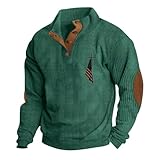 Sweatshirt Herren Klassisch Vintage Trend All-Match Langärmeliges Sweatshirts Sport Mode Casual Pullover C-Green 5XL