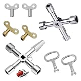 SchaltschrankschlüSsel 8 Stück HeizungsentlüFtungsschlüSsel 4 Kant SchlüSsel VierkantschlüSsel UniversalschlüSsel DreikantschlüSsel, Geeignet FüR HeizköRper, Strom, ZäHler, WasserhäHne und SchlöSser