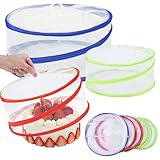 Zaxiva Obsthaube Gegen Fruchtfliegen Pop-Up-Abdeckungen für Lebensmittel, 6er-Set, Fliegenhaube Gitter zum Braten, mit Griffen, Mesh Food Covers in 3 Größen für Picknicks, Outdoor-Fiestas, Grillen