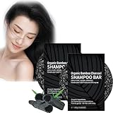 2PC 2024 Neu Graues Haar umkehren Bar Bambuskohle Schwarze Seife für Graues Haar Anti Gray Bar Haarseife Gegen Graue Haare Spartan Grey Hair Reverse Bar Grau Glanz Seife Shampoo Gegen Graue Haare