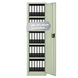 LagerZwei Mehrzweckschrank 185x50x50cm I Metallschrank, 4 Fachböden I Aktenschrank, abschließbar I Robuster Allzweckschrank als Spind, Werkstattschrank & Kellerschrank I Stahlschrank mintgrün
