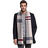 FLOBBS Herren Schal Winter - Elegant Classic Plaid Warmer Weicher Winterschal für Männer - Komfortabel Casual Business Lange 180x30cm
