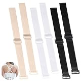 3 Paar BH Träger Halter, BH Träger Breit, Träger Zum Annähen, BH Träger Schwarz, Verstellbar Abnehmbar, Für BHS, Bikini-Oberteile, Kleider Und Mehr, Schwarz, Weiß, Hautton (1.8 cm)