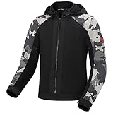 Scoyco Motorrad Jacke Camo Ärmel Cordura Textil Motorrad Hoodie Schutz CE gepanzert Zip Up Jacke mit abnehmbarer Kapuze Alle Saison