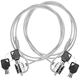 MUELODSIC 2 Sätze Laptop Schloss Kabelschloss mit Schlüssel Drehbares Sicherheitskabel Robustes Anti diebstahl Schloss für Notebook Flexibel Leicht für Büro und Outdoor Einsatz