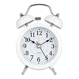 TMMLIJIPL Kinderwecker, 7,6 cm, Doppelglockenwecker, Metall, e mit Hintergrundbeleuchtung, Nachtlicht, Schreibtisch-Tischuhr für Zuhause, Büro, Schlafzimmer, Nachttisch, Schreibtisch (Farbe: 4) (4)