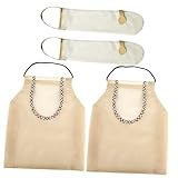 CONGARTENO 4 Stück Teiliges Gemüse Netzbeutel zum Aufhängen Atmungsaktive Aufbewahrungstasche für Knoblauch Ingwer Zwiebeln Wiederverwendbar Platzsparend Geeignet für Obst und Gemüse