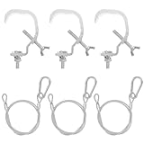 SUPVOX 3 Stück Aluminiumlegierung Bühnenbeleuchtungsklemmen mit Sicherheitsseil C klemmen für Bühnenstrahler und Moving Heads Universelle Fachwerkhaken für Hochzeits und Bühnenlicht