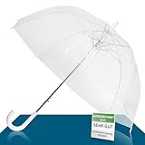 ADRIANO PORCARO - Regenschirm transparent für zwei, großer, transparenter Regenschirm ideal für Hochzeit & klein Fotoshooting, Brautpaar, Damen & Herren, Mädchen (90cm)