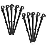 UKCOCO 20 Stück Kunststoff Gartenrinnen für Befestigung von Filternetzen Stabiler Halt und Einfache Installation Geeignet für Verschiedene Rinnentypen Schwarz